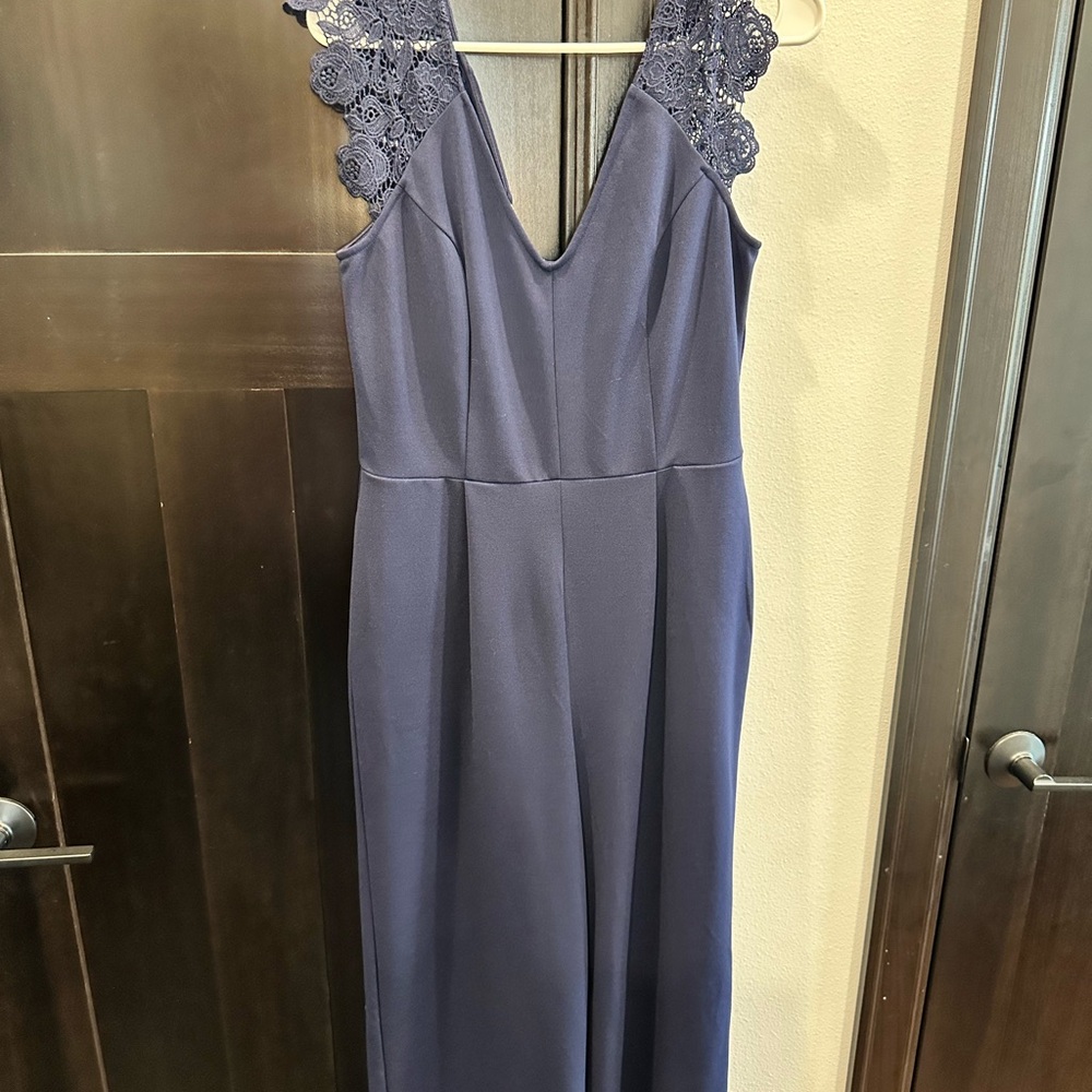 Speechless Navy Lace Jumpsuit